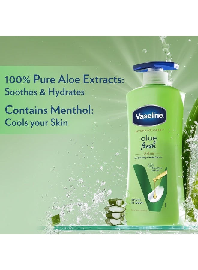 Vaseline Pack Of 2 Aloe Soothe Body Lotion Green 400ml - Image 2